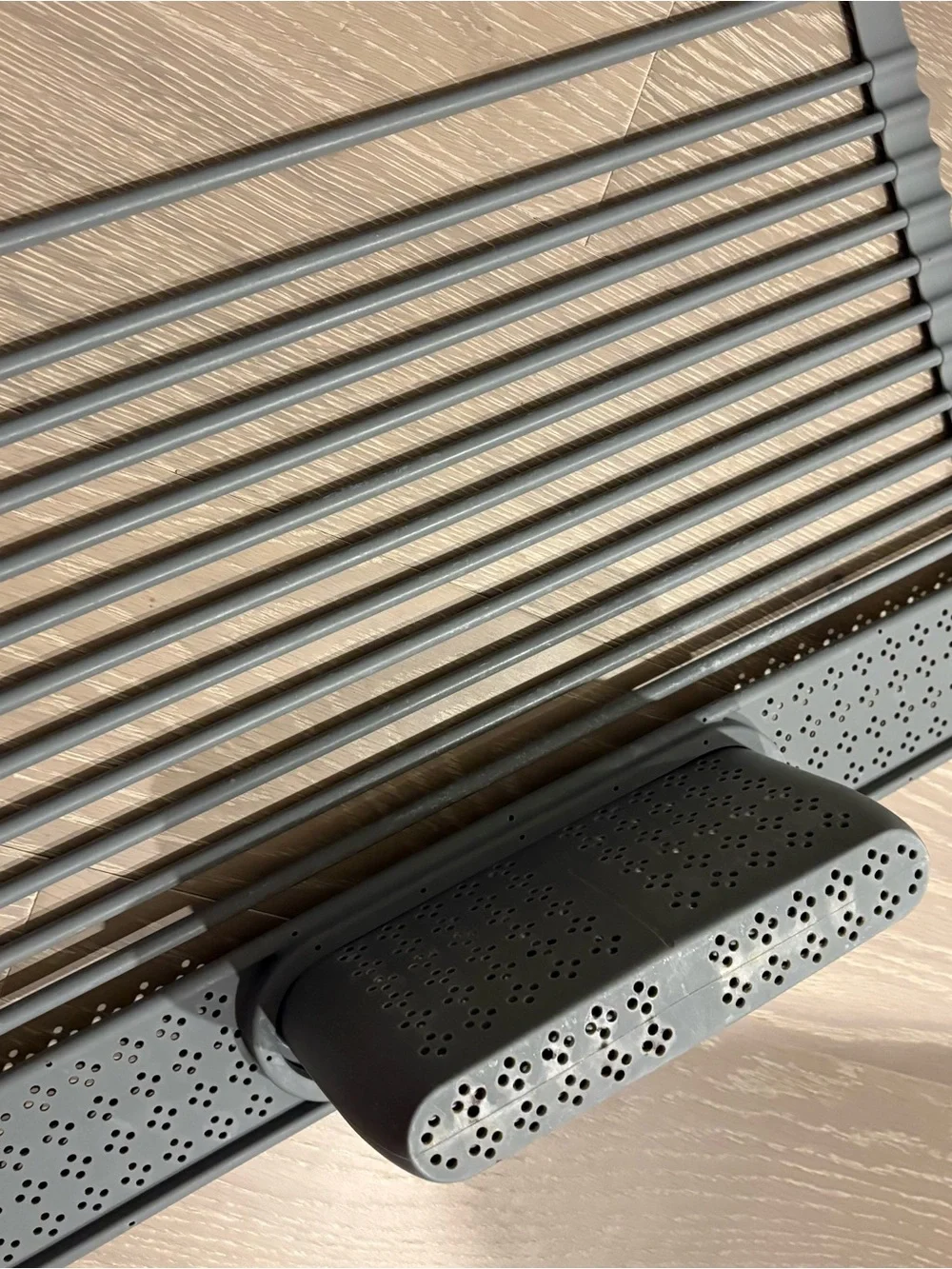 Gray Over-Sink Roll-Up Dish Drying Rack with Utensil Holder